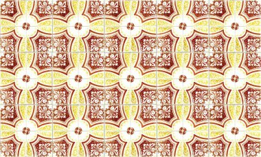 Dikişsiz Portekiz veya İspanya Azulejo Karo Arka Plan. Yüksek Çözünürlük.