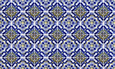 Dikişsiz Portekiz veya İspanya Azulejo Karo Arka Plan. Yüksek Çözünürlük.
