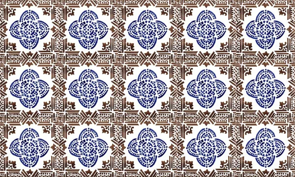 Seamless Portugal Spain Azulejo Tile Background High Resolution — Stock Photo, Image