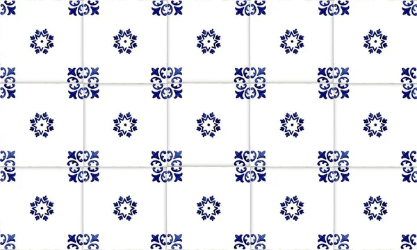 Seamless Portugal Spain Azulejo Tile Background High Resolution — Stock Photo, Image