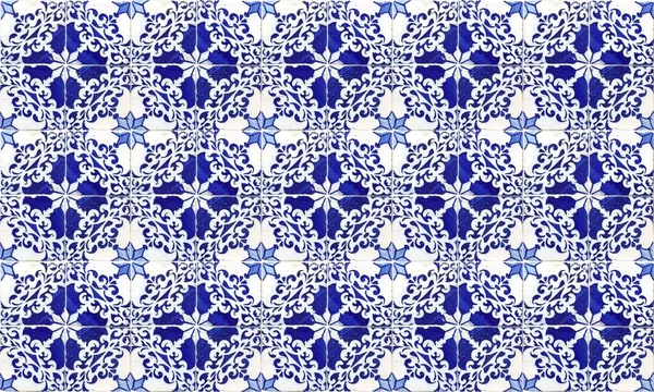 Dikişsiz Portekiz veya İspanya Azulejo Karo Arka Plan. Yüksek Çözünürlük.
