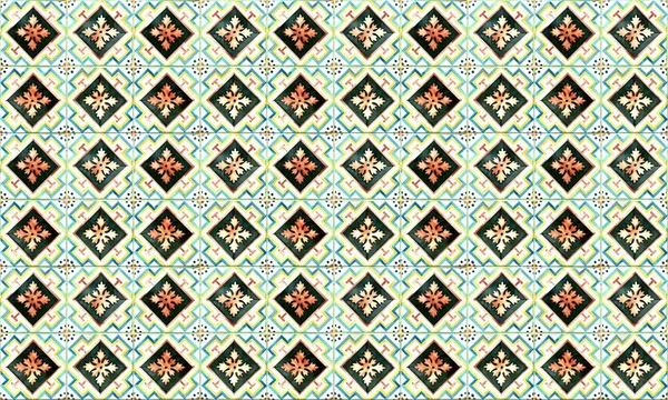 Senza Soluzione Continuità Portogallo Spagna Azulejo Tile Background Alta Risoluzione — Foto Stock