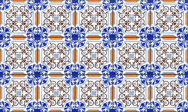 Szwu Portugalia Lub Hiszpania Azulejo Dachówka Tło Wysoka Rozdzielczość — Zdjęcie stockowe