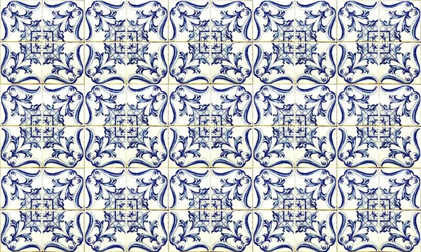 Szwu Portugalia Lub Hiszpania Azulejo Dachówka Tło Wysoka Rozdzielczość — Zdjęcie stockowe