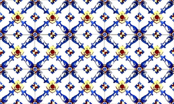 Bezešvé Portugalské Nebo Španělské Pozadí Azulejo Vysoké Rozlišení — Stock fotografie