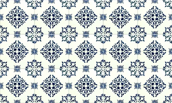 Seamless Portugal Spain Azulejo Tile Background High Resolution — Stock Photo, Image