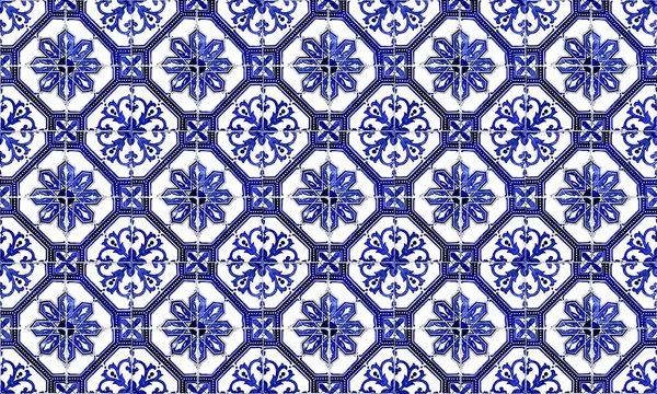 Бесшовные Португалии Испании Azulejo Плитки Фона Высокое Разрешение — стоковое фото