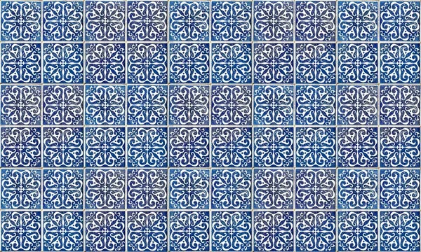 Seamless Portugal Spain Azulejo Tile Background High Resolution — Stock Photo, Image