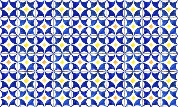 Seamless Portugal Spain Azulejo Tile Background High Resolution — Stock Photo, Image