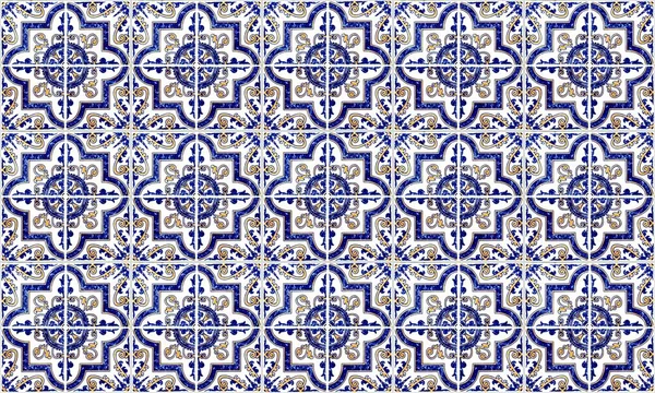 Seamless Portugal Spain Azulejo Tile Background High Resolution — Stock Photo, Image