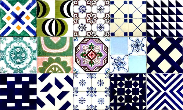 Senza Soluzione Continuità Portogallo Spagna Azulejo Tile Background Alta Risoluzione — Foto Stock