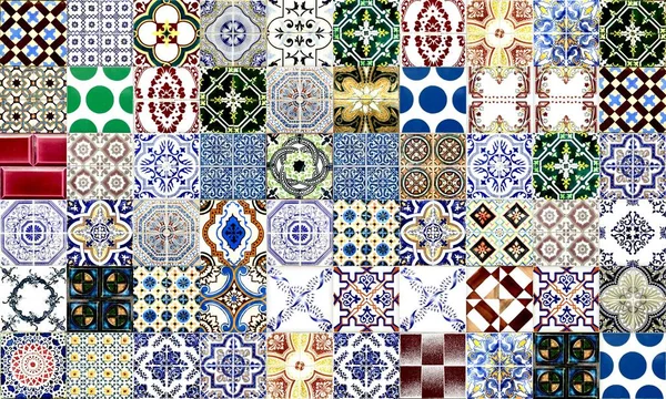 Seamless Portugal Spain Azulejo Tile Background High Resolution — Stock Photo, Image