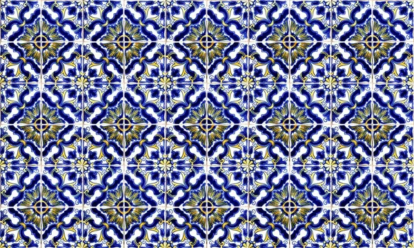 Seamless Portugal Spain Azulejo Tile Background High Resolution — Stock Photo, Image