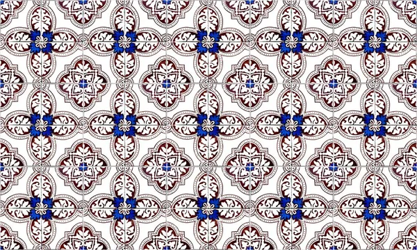 Seamless Portugal Spain Azulejo Tile Background High Resolution — Stock Photo, Image