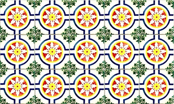 Varratmentes Portugália Vagy Spanyolország Azulejo Mozaik Háttér Felsőbb — Stock Fotó