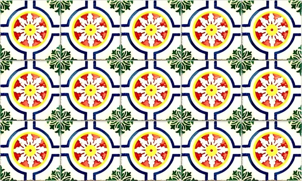 Seamless Portugal Spain Azulejo Tile Background High Resolution — Stock Photo, Image