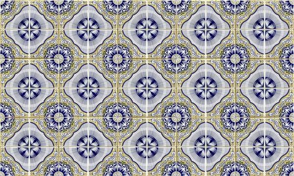 Sans Couture Portugal Espagne Azulejo Tile Background Haute Résolution — Photo