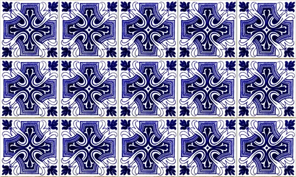 Nahtlose Portugiesische Oder Spanische Azulejo Fliese Hintergrund Hohe Auflösung — Stockfoto