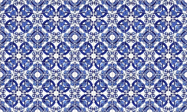 Portugal España Azulejo Fondo Azulejo Sin Costura Alta Resolución —  Fotos de Stock