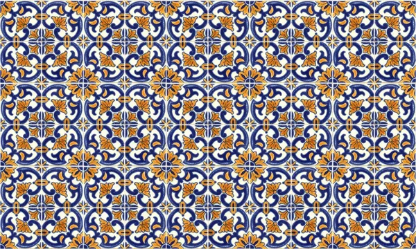 Varratmentes Portugália Vagy Spanyolország Azulejo Mozaik Háttér Felsőbb — Stock Fotó
