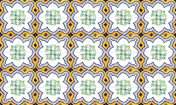 Бесшовные Португалии Испании Azulejo Плитки Фона Высокое Разрешение — стоковое фото