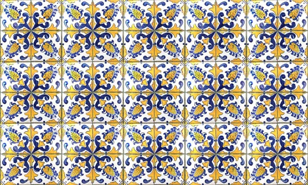 Nahtlose Portugiesische Oder Spanische Azulejo Fliese Hintergrund Hohe Auflösung — Stockfoto