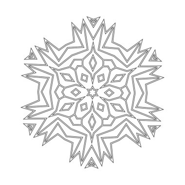 Çiçekli Düz Çizgili Mandala. Moda Dövme Şablonu. Renk Sayfaları.