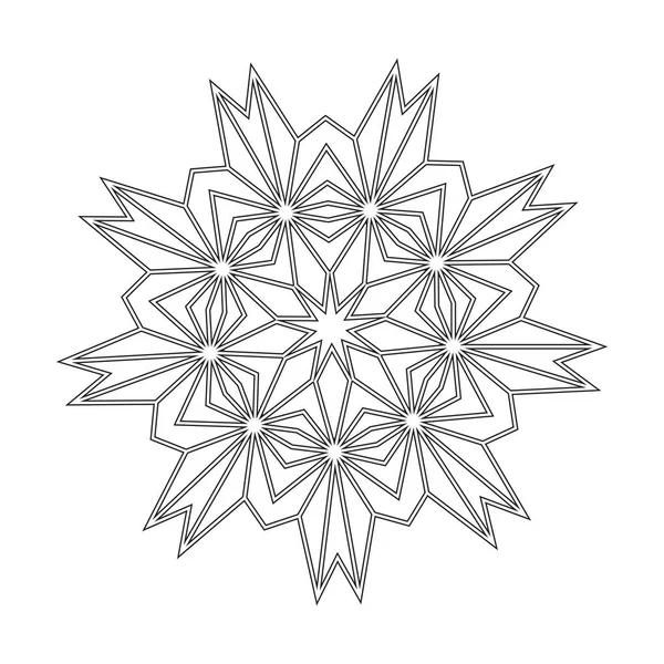 Floral Straight Lined Mandala Trendy Tattoo Template Kleurplaten — Stockvector