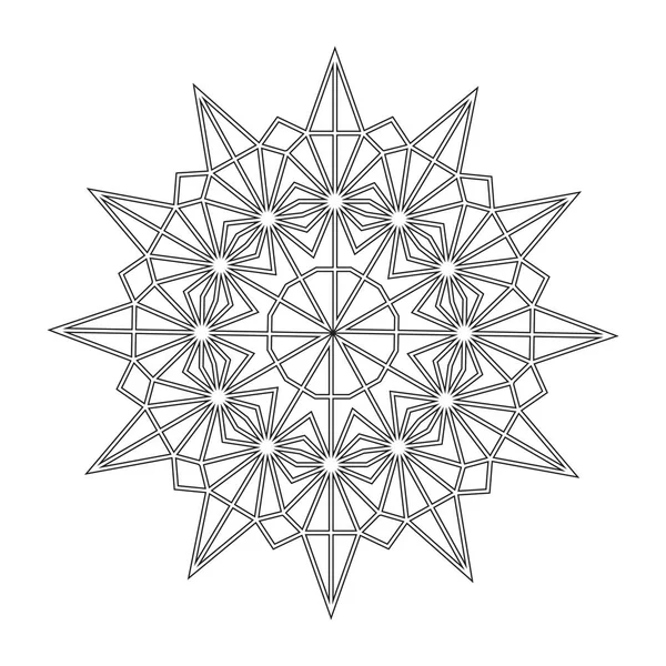 Floral Straight Lined Mandala Trendy Tattoo Template Kleurplaten — Stockvector