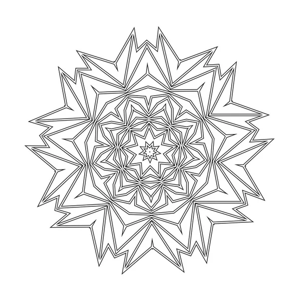 Mandala Floral Recto Forrado Plantilla Tatuaje Moda Páginas Para Colorear — Vector de stock