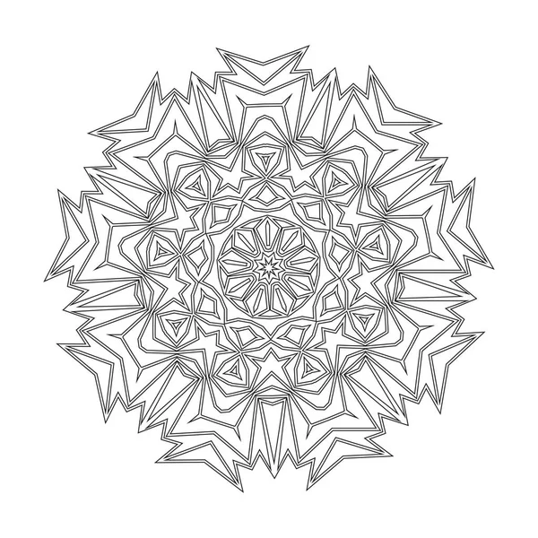 Mandala Floral Recto Forrado Plantilla Tatuaje Moda Páginas Para Colorear — Vector de stock