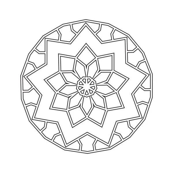 Floral Straight Lined Mandala Trendy Tattoo Template Kleurplaten — Stockvector