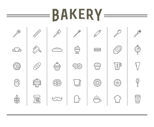 Set Aus Vector Bakery Gebäckelementen Und Brotsymbolen Illustration Kann Als — Stockvektor