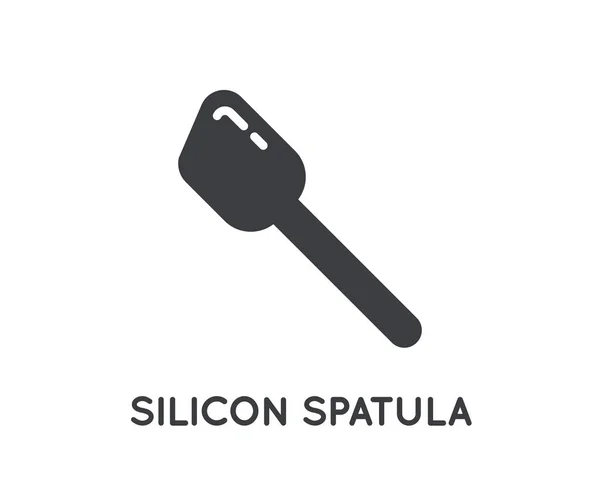 Panaderos Spoon Silicone Spatula Cooking Vector Gyph Element Icon — Vector de stock