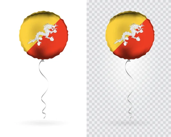 Balões Folha Vetor Bandeira Nacional Butão — Vetor de Stock