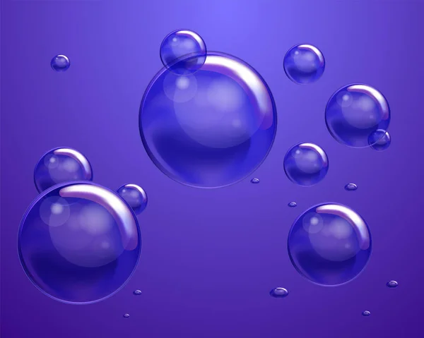 Vector Zeepwater Bubbels Set Transparante Geïsoleerde Realistische Design Elementen Kan — Stockvector