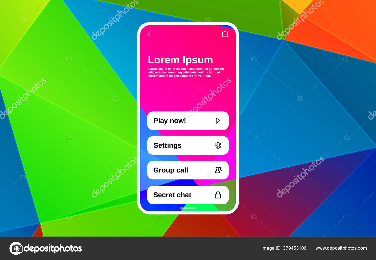 modelo de vetor de interface de smartphone de aplicativo de jogo de  perguntas e respostas. layout