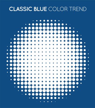 Klasik Mavi Renk Çemberi Yarıton, Yarıton Dot Deseni, Vektör Resimleri.