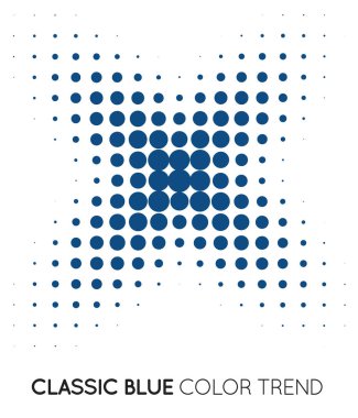 Klasik Mavi Renk Çemberi Yarıton, Yarıton Dot Deseni, Vektör Resimleri.