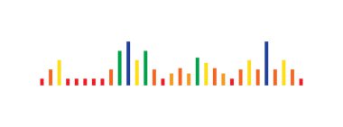Dengeleyicinin dalgaları arka planda izole edildi. EQ Vektör İllüstrasyonu.