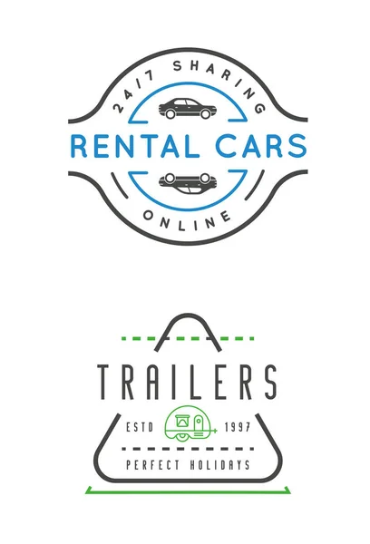 Vector Car Rental Service Elements 세트는 프리미엄 Logo Icon 수있습니다 — 스톡 벡터