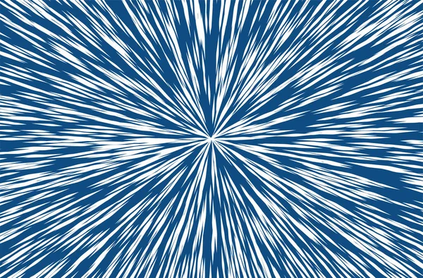 古典的な青のトレンディな色の太陽光線または漫画の本のための爆発ブーム放射背景 ベクトル — ストックベクタ