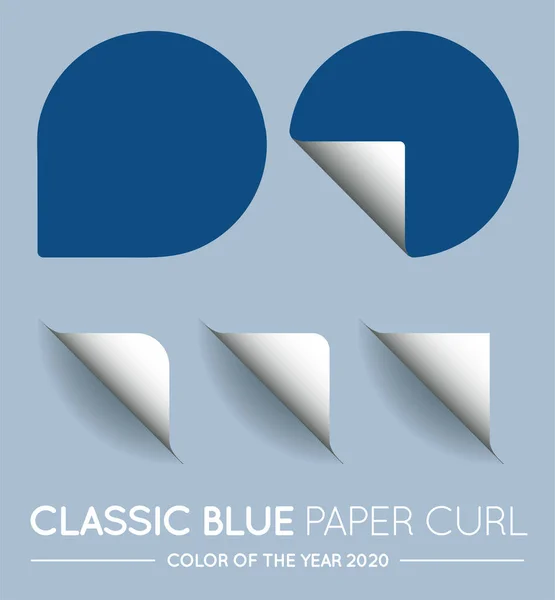 Couleur Tendance Bleu Classique Cercle Rond Vectoriel Avec Boucle Papier — Image vectorielle