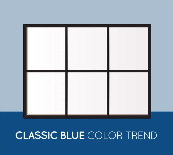 Modèle Mise Page Collage Horizontal Bleu Classique Tendance Cadres Pour — Image vectorielle