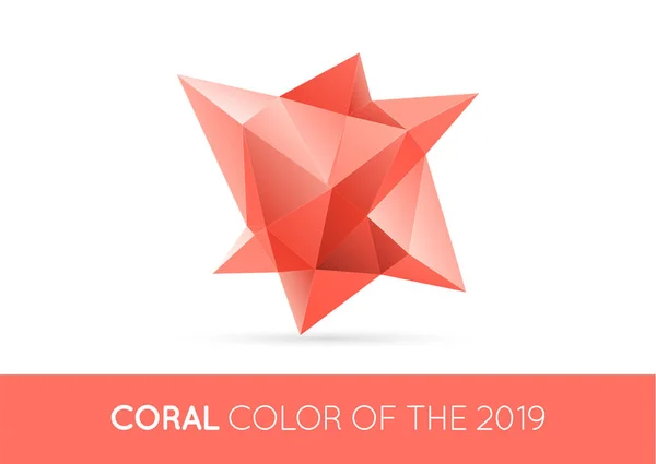Elemento Signo Gema Triangulada Cristal Moda Color Coral Moda Estilo — Archivo Imágenes Vectoriales