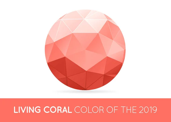 Elemento Signo Gema Triangulada Cristal Moda Color Coral Moda Estilo — Archivo Imágenes Vectoriales
