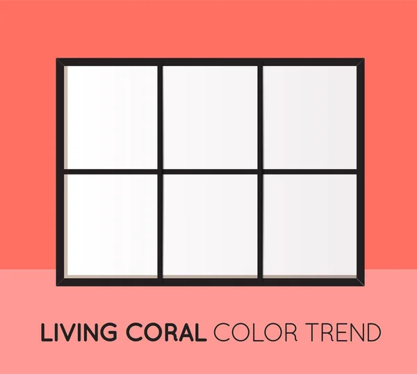 Coral Trendy Color Horizontal Collage Layout Plantilla Elaboración Marcos Para — Archivo Imágenes Vectoriales