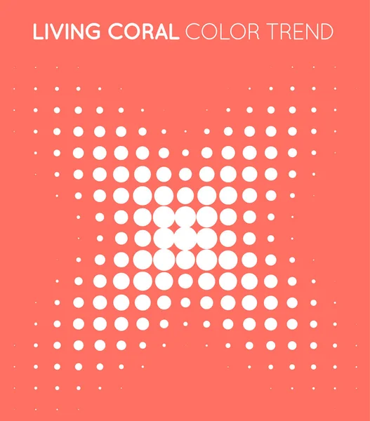 Coral Trendy Color Cross Shape Halftone Patrón Punto Medio Tono — Archivo Imágenes Vectoriales