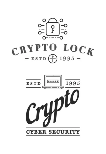 Signo Seguridad Cibernética Banner Con Diseño Plano Icono Aplicación Cifrado — Vector de stock