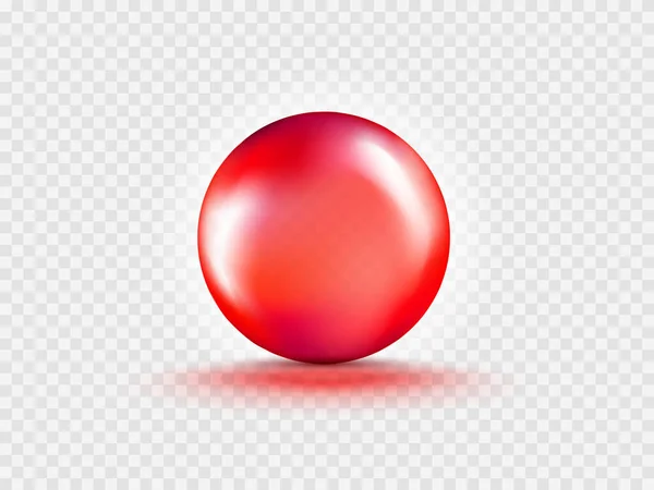 Liquid Gel Red Bubble Capsule Geïsoleerd Transparante Achtergrond Cosmetische Olie — Stockvector